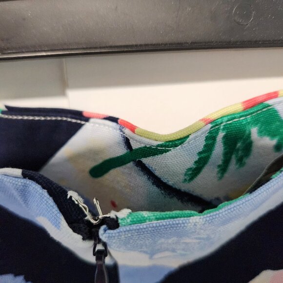 Talbots Blue Green Black Tropical Beach Print Straight A Line Skirt - Size 6 - Picture 7 of 8